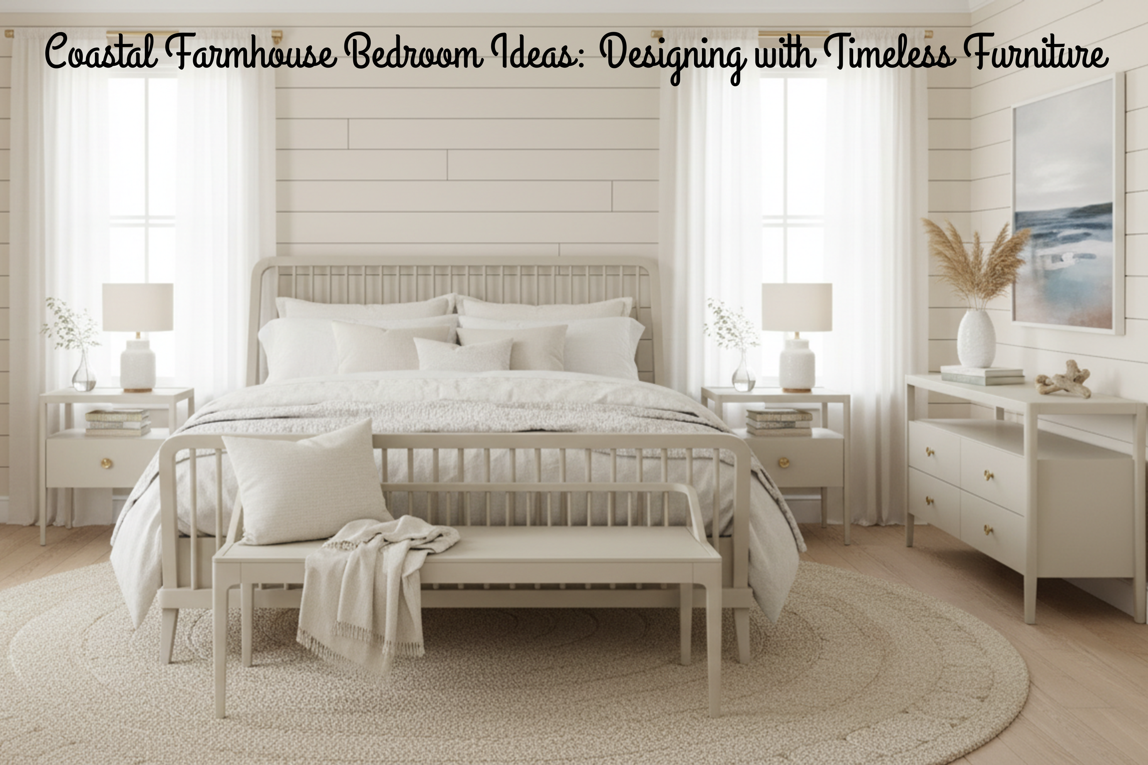 Coastal Farmhouse Bedroom Idease