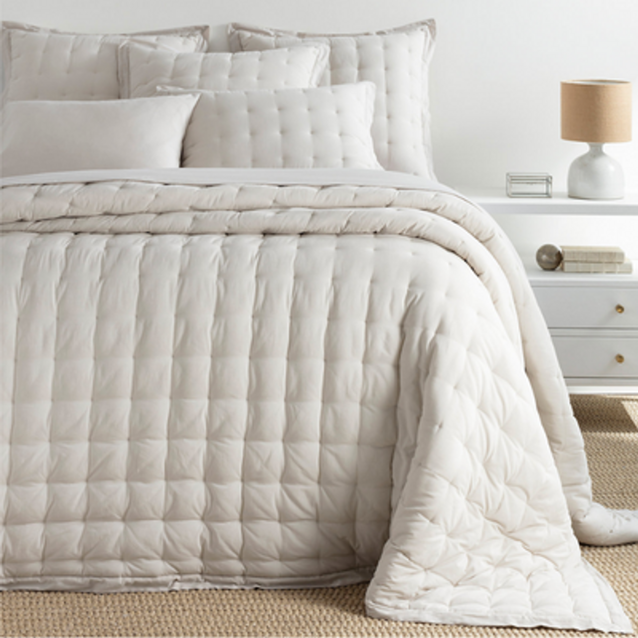 Cozy Cotton Ivory Puff Quilt
